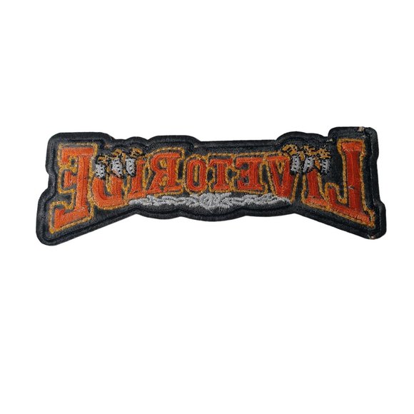 Live To Ride Iron or Sew On Patch Embroidered Rock Band Jean Jacket Vest Bike - Picture 3 of 3
